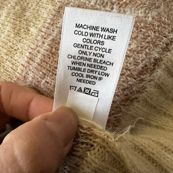 Maurices Plus Size Eyelash Striped Open Cardigan Plus Size 0X Cream Sweater - Picture 10 of 15